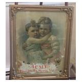Antique 20" Framed Advertising ACME THE BEST SOAP MADE Mama