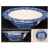 Liberty Blue Staffordshire Ironstone Boston Tea Party Serving Bowl England - Potterville