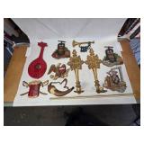 Large Collection of Vintage Cast Metal Sexton Wall Sconce Decorations