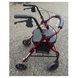 Red Drive Medical Four-Wheel Rollator Rolling Walker (Model 10257RD-1)