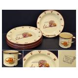 Monterrey Western Ware Set! Chuckwagon & Cattle Brand Motifs. Perfect 1950s Rustic Charm - Potterville