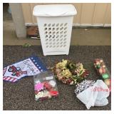 Laundry Basket Full of Seasonal Decor