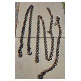 3 Various Sized Vintage Double Hooked Chains in 5 Gallon Pail