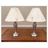 Pair of Brushed Nickel Accent Lamps
