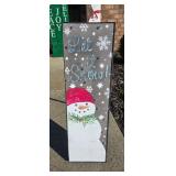 Battery Powered Light Up Snowman "Let it Snow" Sign