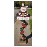 Vintage Wooden Santa "Welcome" Sign