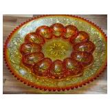 Uber Rare 1972 Montgomery Ward Centennial Sunset Cadmium Egg Plate -Ad In Pic - Potterville