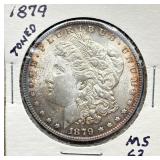 1879 - Morgan Silver Dollar - MS62 - Toned