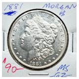 1881 - Morgan Silver Dollar - MS62