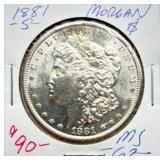 1881 S - Morgan Silver Dollar - MS62