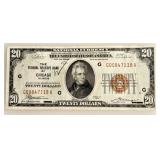 1929 Depression Era $20 National Currency Note