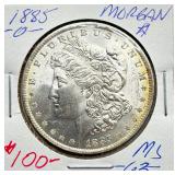 1885 O - Morgan Silver Dollar - MS63
