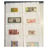 Lot of 8 - Scarce Mint Uncirculated World Currency - Description In Each Card