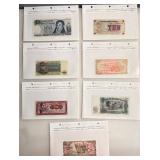 Lot of 7 - Mint Uncirculated World Currency - Description In Each Card