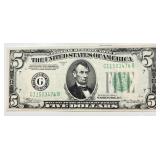 Crisp 1934 A - Green Seal - $5 Federal Reserve Note