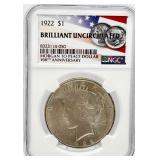 1922 Morgan to Peace Dollar - 100th Anniversary - NGC Certified Brilliant Uncirculated