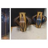 Mid Century Modern Floor Lamp with 2 Acrylic Shades