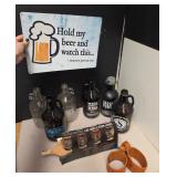 Tin Beer Sign, Ale Holders, Beer Flights, and Growlers