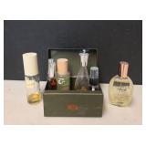 Vintage Recipe Box with Various Perfumes