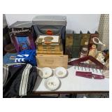 Misc. Office Decor Lot: Shredder, Vintage Glass Bottles, Desk Lights, File Organizer, Refer To Photo - Estate Sales Warehouse (GR)