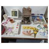 Outdoor Decor & Pet Decor & Supplies Lot: Wooden Cabin Birdhouse, Mobile, Plant Pots, & More - Estate Sales Warehouse (GR)