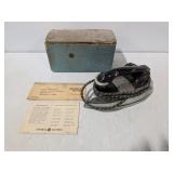 Vintage General Electric Automatic Budget Iron, In Box, Original Paperwork, Wrapped Cord - Estate Sales Warehouse (GR)
