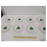 1988 Vintage Dayton Hudson French Christmas Tree Plate Set: 8 Plates, Great Condition - Estate Sales Warehouse (GR)