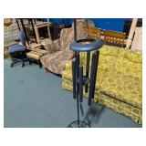 Corinthian Blue Metal Wind Chime, Large 13" Pipes, Textured Metal , Rings Great, Stand Not Included - Estate Sales Warehouse (GR)