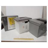 Set Of 3 File Bins/Archival Storage & Plastic Totes: Archival Box 13"x6"x13", Totes 11.6"x13.8"X10.1 - Estate Sales Warehouse (GR)