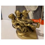 Vintage Brass Kids Tug Of War Bookends, Great Condition - Estate Sales Warehouse (GR)