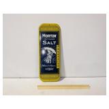 Vintage Morton Salt Co. Metal Wall Thermometer Great Vintage Condition, Still Has Thermometer, Works - Estate Sales Warehouse (GR)