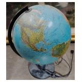 Vintage Illuminated World Globe with Stand