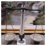 Vintage Decorative Balance Scale with Marble Base