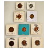 Lot of 10 Error Coins - 1C and 10C