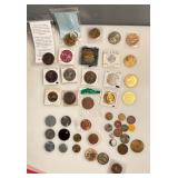 Lot of 44 Assorted Tokens and Medals