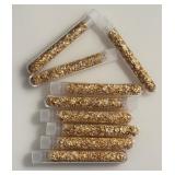 10 Large Vials of Recovered Gold Leaf Flakes