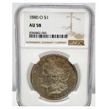 1880 O - Morgan Silver Dollar - NCG Certified AU58