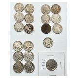 Lot of 20 - Buffalo Nickels - Legible Date Range 1927 - 1937