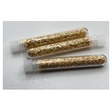 3 Large Vials of Recovered Gold Leaf Flakes