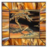 13.5" Hand-Leaded Opalescent Stained Glass Pheasant by a Stream Walters Art Gallery - Potterville