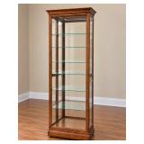 Traditional-Style Tall Oak Curio Display Cabinet