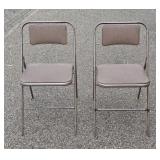 Pair of Vintage Mid-Century Samsonite Padded Metal Folding Chairs