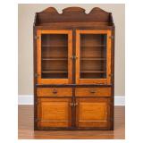 Antique Wooden Step-Back Cupboard or Kitchen Hutch