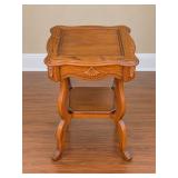 Antique Two-Tier Square Oak Side Table