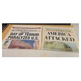 Pair of 9/11 Newspapers - Grand Rapids and Lansing