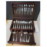 Vintage Community Plate Flatware Set in Original Wooden Box