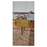Vintage Chipmunk Crossing Yard Sign Approx 8 Inches Tall - Estate Sales Warehouse (GR)