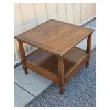 Vintage Mid-Century Modern Wooden Two-Tier End Table