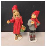 Girl and Boy with Basket of Apples 10" by Candy Design Norway (Swedish painter Carl Larsson)