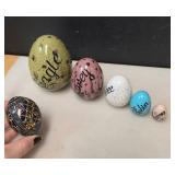Vintage Hand Painted Egg and Hand Painted Nesting Egg Set